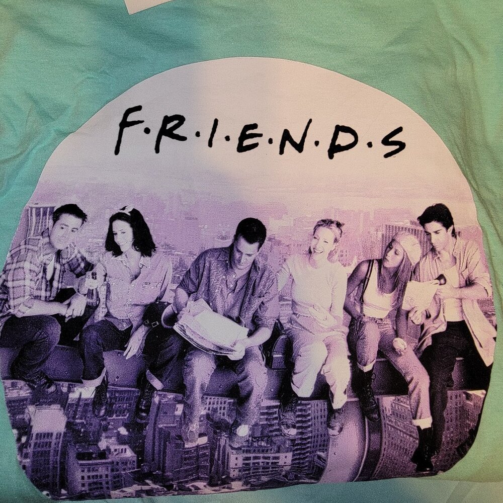 Friends TV Series T-shirt Mens XXL Authentic New short Sleeve Aqua 2x Turquoise